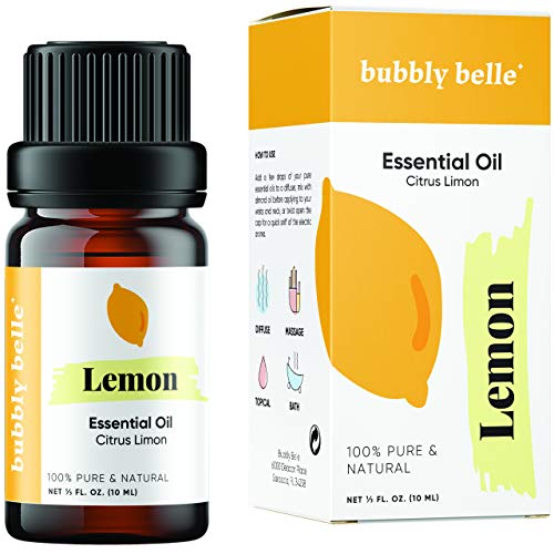 Bubbly Belle Lemon Essential Oil, 100% Pure Natural Undiluted, Therapeutic Grade for Aromatherapy, Diffusers, Topical, and Massage - 10mL (1/3 Ounce)