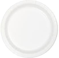 White Paper Plates, 9 Inch, Disposable Party Tableware with Fluted Rim, 1000 Count Bulk Pack