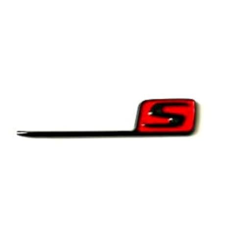 KimoO MB-LS-BR S Letter Trunk Emblem Black Red Badge Sticker C63S E63S G63S Red AMG for Mercedes Benz