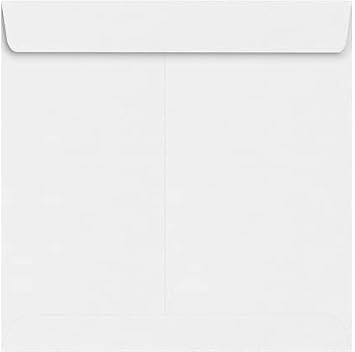 Fingerprint Card Envelopes - 100 Pack, 8.5" x 8.5" Square, White, Tuck Flap, Paper, Compatible with Laser & Inkjet Printers