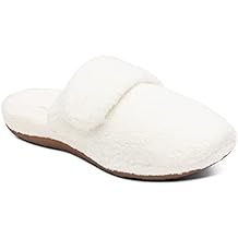 Aetrex Women's Mandy Orthopedic Closed Toe Comfy Slippers - Adjustable Memory Foam Fuzzy Slippers