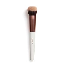 EVER Foundation Brush Professional Contoured Face Makeup Brush for Liquid & Powder Foundation, Vegan Synthetic Bristles, Cruelty-Free