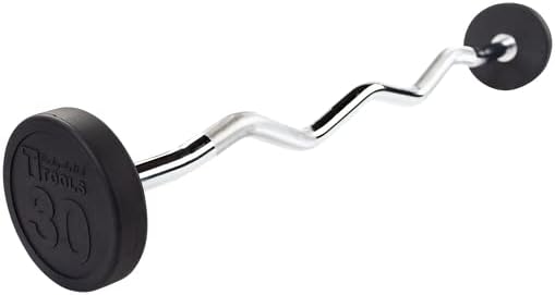 Body-Solid (SBZ30) Rubber Coated Fixed Weights Straight Barbell Bar for Weightlifting Exercise Bodybuilding Strength Training, 30lb (Midnight Black)