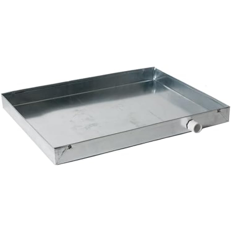 Heavy-Duty Galvanized Steel Drain Pan Premium, Rust-Resistant HVAC Condensate Pan Leak-Proof for Maximum Protection With Hole Option 22x22x2
