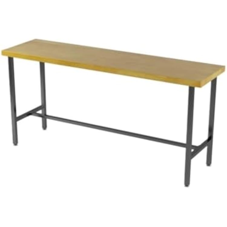 Height Home Wooden Bar Table Narrow Long Kitchen Dining Table with Sturdy Metal Frame Indoor useXL
