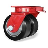 Hamilton Spinfinity Maxi-Duty Dual Rigid Caster with 16" x 5" Black Rubber Presson Wheel with 1 1/2" Sealed Precision Ball Bearings