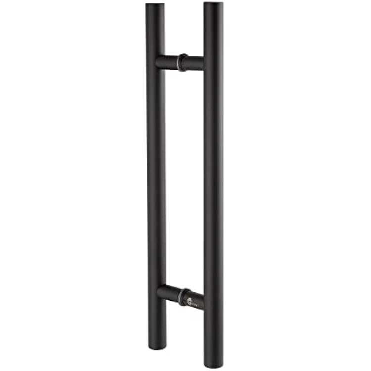 TOGU TG-6012 36 inches Solid Standoffs Heavy-Duty Commercial Grade-304 Stainless Steel Push Pull Door HandleLadder Shaped Door Pull HandleCommercial Door Pull Handle, Matte Black Finish