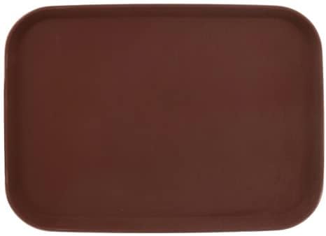 G.E.T. NS-1014-BR BPA-Free Non-Slip Plastic Rectangular Serving Tray, 10" x 14", Brown