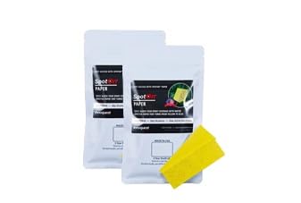 SpotOn Water Sensitive Paper (WSP) for Sprayer Calibration - Two Packs of 1"x3" Paper - 50 Sheets Per Pack - Reduce Waste and Ensure Consistent Application of Spray Droplets - Assess Spray Coverage