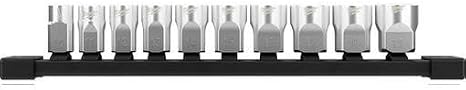 48229503 3/8 Inch Drive Standard Metric Socket Set with Storage Rail 10 Pieces Set 