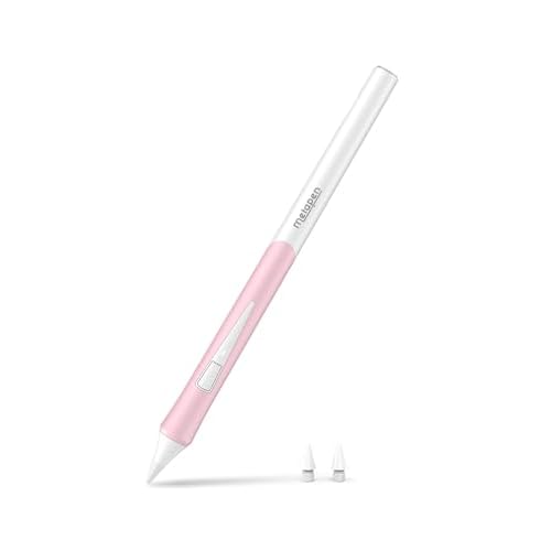 Metapen D1 Pencil for iPad 6h-11thErgonomic Grip & App Control Stylus Pen Compatible with iPad 2018-2025, Replace for Apple Pen 1st2nd Gen White & Soft Pink Grip