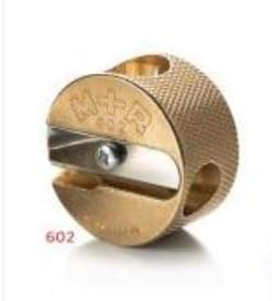Mobius + Ruppert (M+R) Brass Artists Pencil Sharpener - choose from 4 shapes! Made in Germany - finest in the world! (602 - Double Round)