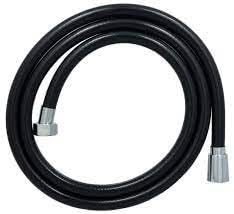 FEYZAYAPI Black Paslanmaz Kopmaz Patlamaz Kaliteli PVC Duş Hortumu - Yüksek Kaliteli Lüx Duş Spirali - Tüm Duş Setleri/Duş Başlıkları ile Uyumlu (G1/2) - 150cm Siyah