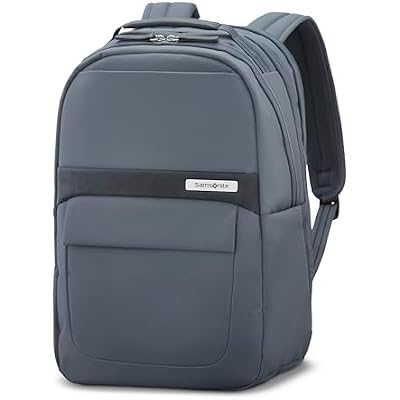 Samsonite Elevation Plus Backpack - Recyclex RPET Body Fabric With Quick-Access Stash Pocket - Expands 1.5inches - AirTagTM Holder - Laptop Pouch - Slate