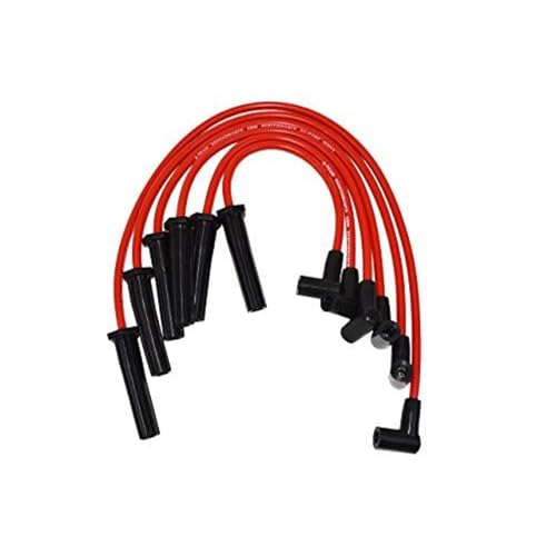 A-Team Performance 6-Cylinder Spark Plug Wire Set - Pack of 6, Red Two-Layer 8.0mm Silicone Wiring - Low-Resistance Ignition Wire Set - Compatible with GMC & Chevy 230250292350 Engines