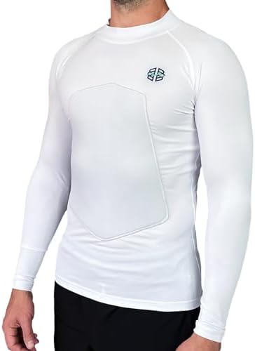 RIBBY SPF 50+ 5mm Padded Rash Guard for Surfing, Boogie, Scuba
