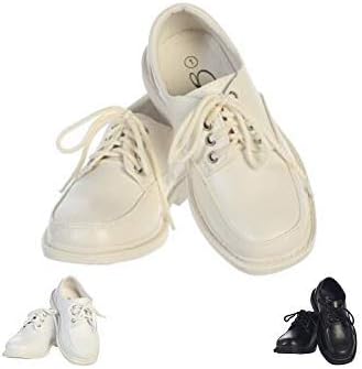 Lito Children's Wear Boys Dress Shoes Ivory - Big and Little Kids Wedding, Graduation, Church, Toddler, Youth, Formal, Boy Oxfords (3, Ivory)