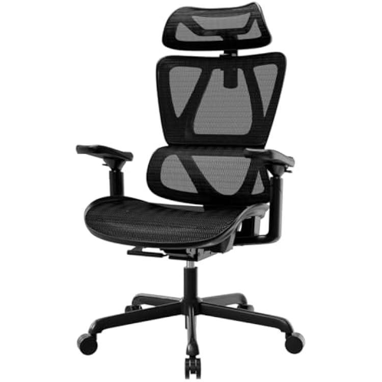 ELABEST T11 Ergonomic Office Chair,High Back Desk Chairs with Separate Lumbar Support,Magic Armrests,Adjustable Wide Headrest,Comfy Executive Computer Chair,Big and Tall Mesh Chair for Home Office