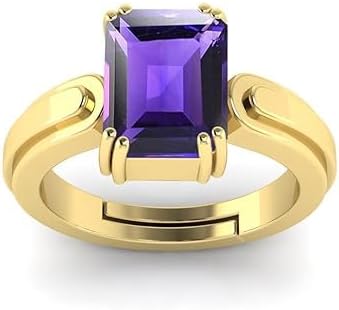 Emerald Cut Amethyst Statement Ring, Solitaire Amethyst Ring Woman And Men Ring