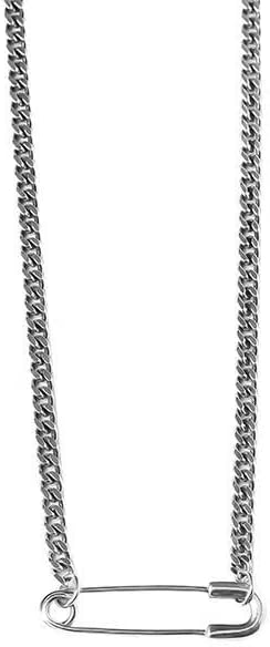 Safety Pin Necklace, Silver Paperclip Chain Necklace For Women Men, Paperclip Choker Necklace,Silver Choker Necklace For Women Jewelry Gift