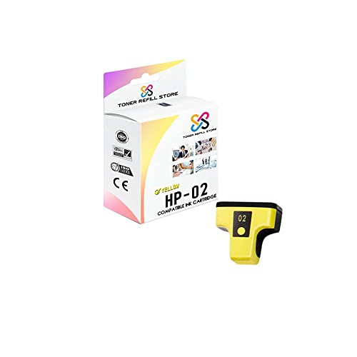Toner Refill Store Compatible Ink Cartridge Replacement for HP 02 C8773WN High Yield Works with HP Photosmart 3110 3210 3210v 3210xi 3310 C5180 Printers Printers Yellow, 1 Pack - 400 Pages