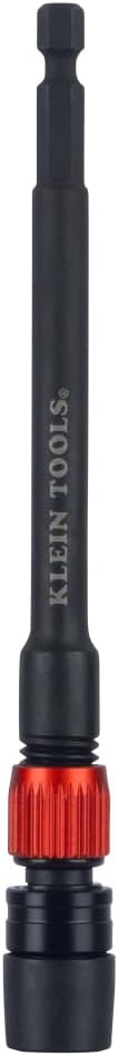 Klein Tools 31088 6-Inch Dual-Lock Extension, 1/4-Inch Hex Shank Impact Bit Holder, Quick-Release Locking Mechanism with Secondary Twist Lock, Compatible with Impact Drivers and Drills