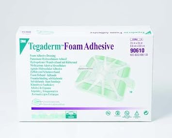 3M Tegaderm Foam Adhesive Dressing - 4" Square Pad - Box of 10