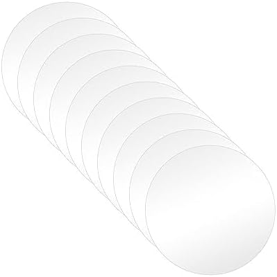 TSKDKIT 10cm Acrylic Discs Circle Plastic Sheet Clear Plastic Discs Sheet Round Discs Sheets for Cake Topper, Christmas Decor, Craft DIY, Printing etc