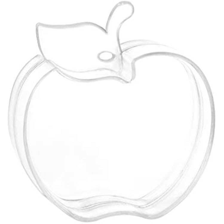 Apple Shaped Acrylic Candy Boxes - 12 Pack - 2.95x2.28x1.02 - Perfect for Weddings, Birthdays, Party Favors and Gifts | Cute Clear Plastic Containers | Clear Fillable Ornaments Crafts Decorations