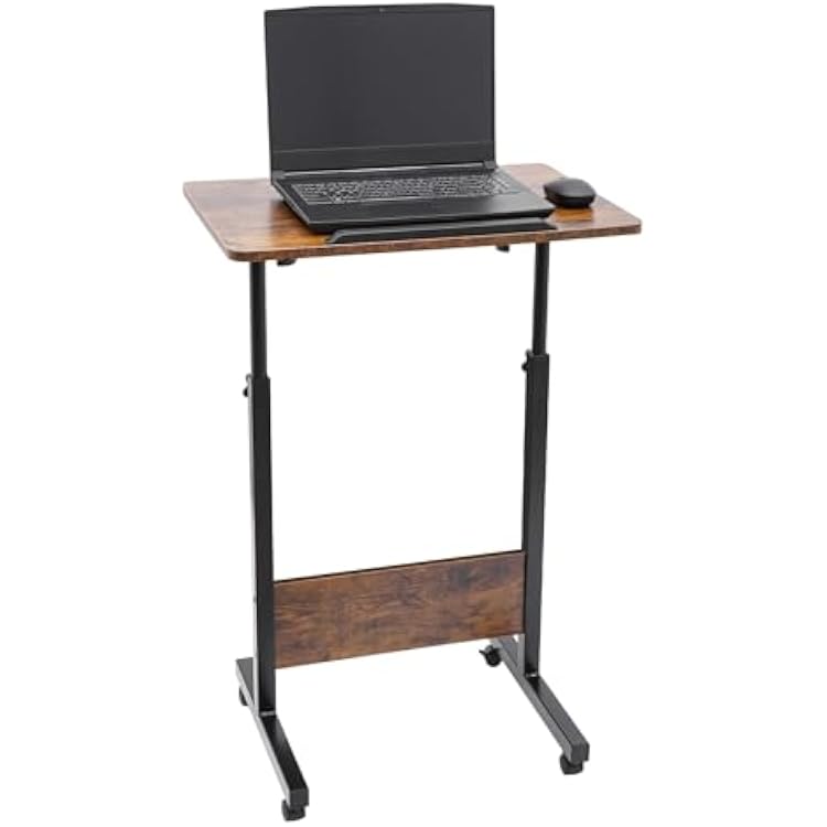 Mobile Standing Desk | Height Adjustable Stand Desk | Home Office Table Standing desk | Small Computer desk Rolling Desk | with Wheels | 180 adjustable Tilt Angle | 32-47in A-djustable Height