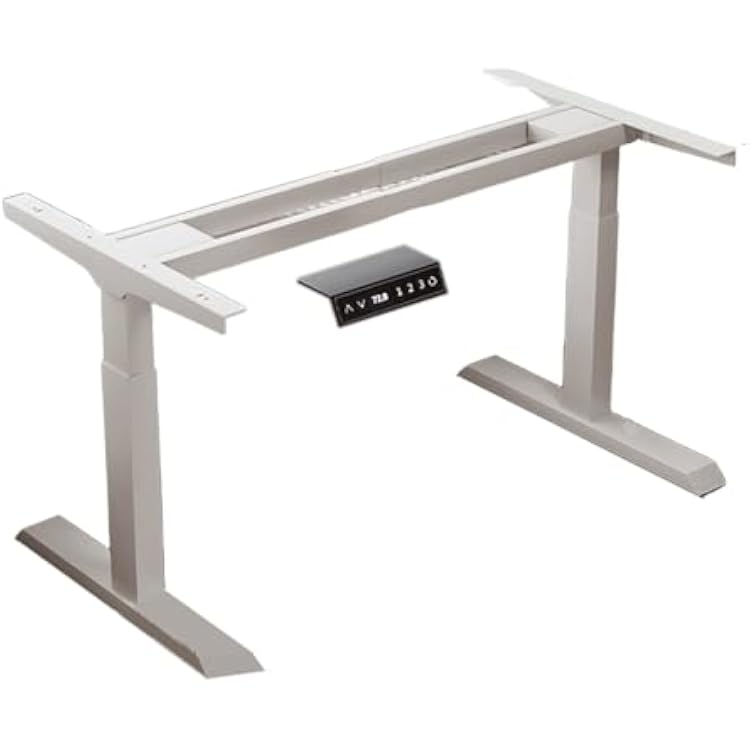 Duty Dual Motor Electric Sit Stand Desk Frame Steel with Smart Screen 4 Memory Height Settingss Height Adjustable Table Legs Width Adjustable One-Touch Reset for Home OfficeWhite
