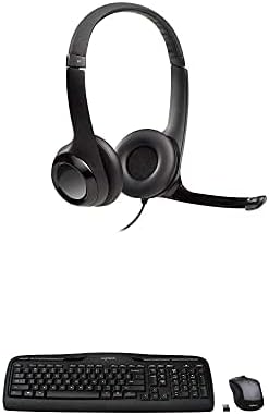 Logitech MK335 Wireless Keyboard and Mouse Combo H390 Wired Headset