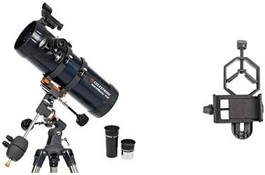 Celestron 31042 AstroMaster 114 EQ Reflector Telescope with Basic Smartphone Adapter 1.25" Capture Your Discoveries