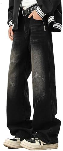 Mens Jeans American Vintage Wide-Leg Casual Pants