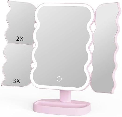 Valkyrie XR-750 LED Işıklı Katlanabilir Makyaj Aynası - 2X 3X Büyütme Modu - Dokunmatik Touch Ekran - Pilli