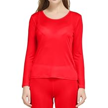 Women's Silk Thermal Underwear Long Johns Top Lightweight Mulberry Silk Shirt Baselayer Undershirts Pullover Blouse