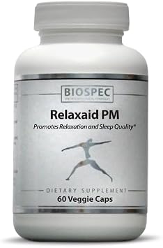 BIOSPEC NUTRITIONALS RELAXAID PM - Melatonin, Saffron, Ashwagandha, Valerian, Passionflower, Apigenin, Sleep Support