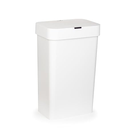 Porsima Me-05 Hareket Sensörlü Sessiz Kapatma Çöp Kutusu Banyo Mutfak Çöp Kovası Kapaklı Banyo Çöp Kovası 2 adet AA Pil Beyaz 50LT