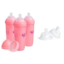 Supergirl DC Comics - Herobility Double Anti-Colic Baby Bottle 12 fl oz /340ml with Extra Large Size Teats - Bundle