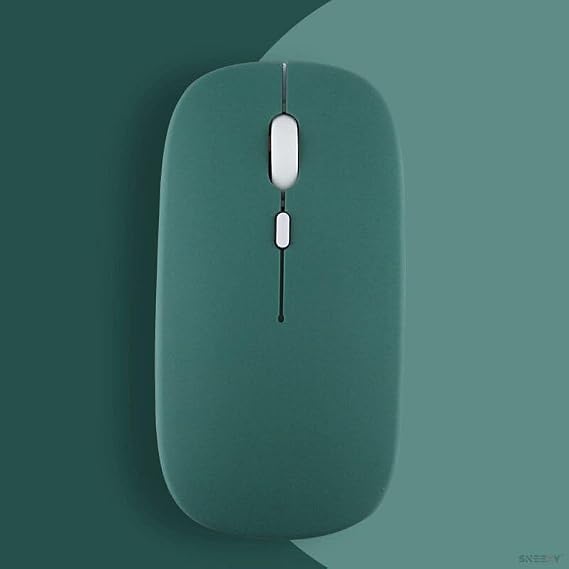 Huawei Tablet İle Uyumlu Şarj Edilebilir Sessiz Mouse Bluetooth + 2.4Hz Wifi Kablosuz Mouse Fare Haki