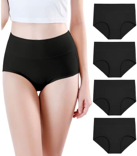 wirarpa Womens Modal Underwear Soft High Waist Briefs Ladies Panties 4 Pack