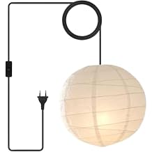 Nogy Lantern Lamp Pendant Light - Paper Lantern Pendant - Off White Paper Pendant Light - Rice Hanging Light, Perfect for Home Decor Irregular (Plugin, 19.6 in)