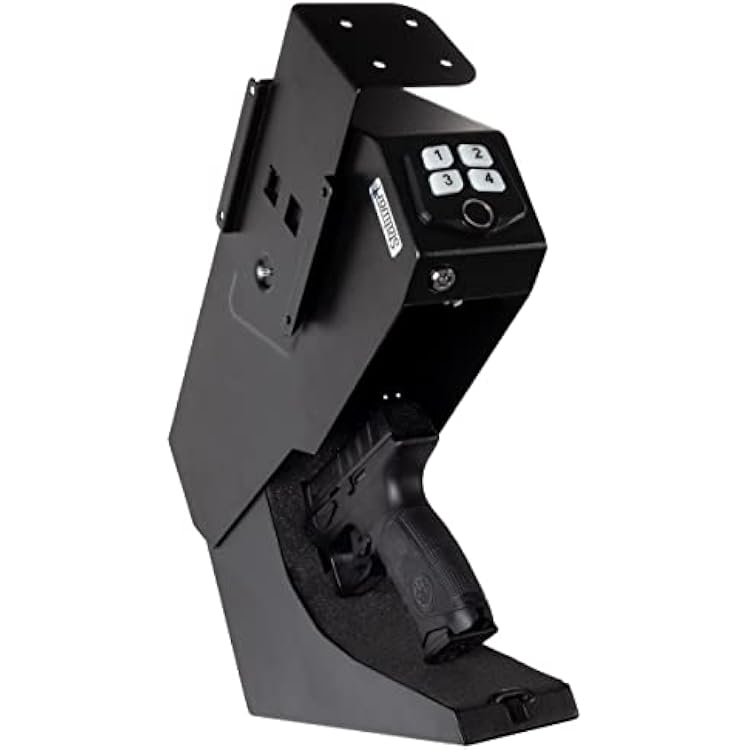 Desk Mount Gun Safe - Heavy-Gauge Steel Lock Box - Quick Access with Fingerprint, Keypad, or Backup Key - Biometric Safe by Stalwart