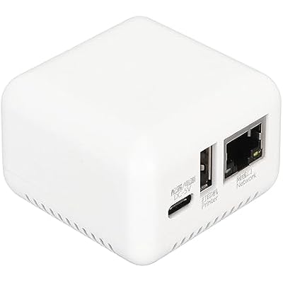 Print Server, USB 2.0 256GB Network LAN Print Share Computer Networking Print Server, for for Android for Linux 3.4 US Plug