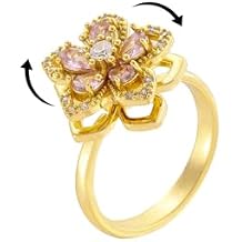 Sunflower Ring Spinning Fidget Rings for Anxiety Open Adjustable Spinner Sun Ring Creative Relieving Stress Rotating Jewelry