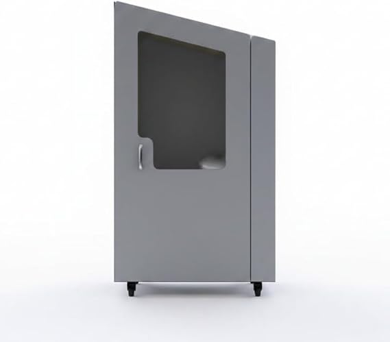 NOOK Solo 90, Quiet Meeting Pod, Portable, Acoustic Panels, Table, Individual Seat, Power Station, Door, Two Fans, Casters, 77 H x 40 W x 37 D - Gray