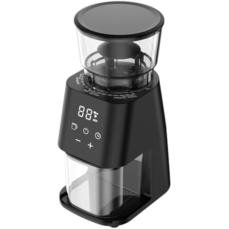 Conical Burr Coffee Grinder, Adjsutable Burr Mill Grinder with Touchscreen, 30 Grinding Settings,2-12 Cups & 1-60s