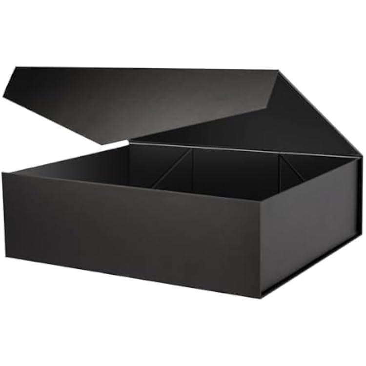 PACKHOME 17x14.5x5.5 Inches, Extra Large Gift Box with Lid, Magnetic Closure Box for Clothes and Large Gifts Matte Black with Grain Texture