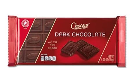 Choceur Dark Chocolate bar Gourmet Chocolatier with 49% CACAO 5.29 oz (150g) (1)