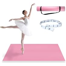Dance Floor Mat Non-Slip with Shoulder Strap Portable and Dance Resistance Band, Dance Floor for Ballet,Jazz, Pop Thick PVC Practice Floor Reusable Mat